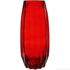 Orren Ellis Christin Geometric Ribbed Faceted Gem Glass Table Vase ORNE5232